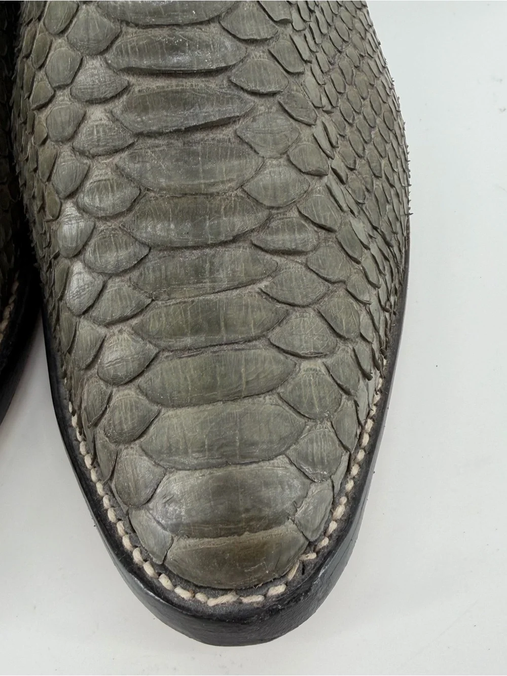 Vintage Nocona Men 10.5 D Grey Python Snakeskin Cowboy Boots USA Made Style 4130